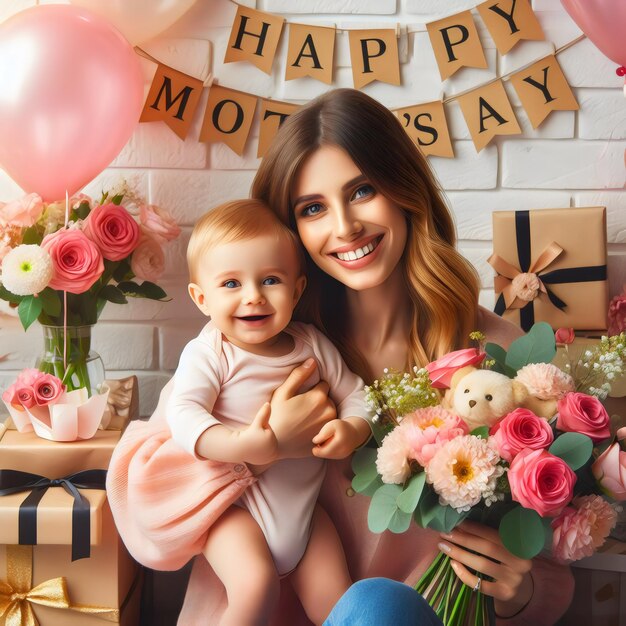 Photo joyeuse fête des mères générée par ai