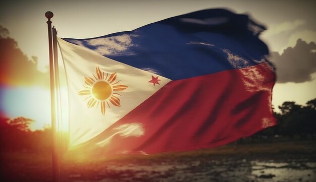 Joyeuse fête nationale Célébrée chaque année le 12 juin aux Philippines Poste patriotique générée par l'IA