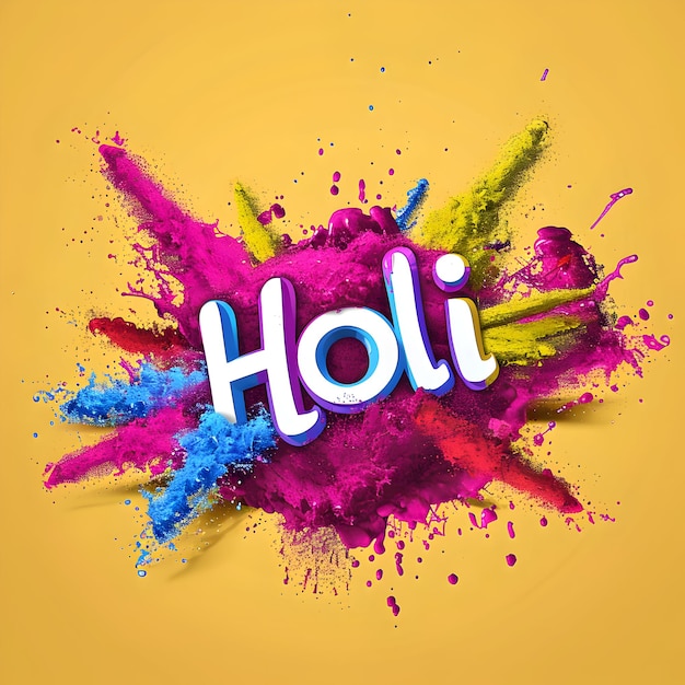Joyeuse image de Holi Festival poudre colorée et le festival de Holi
