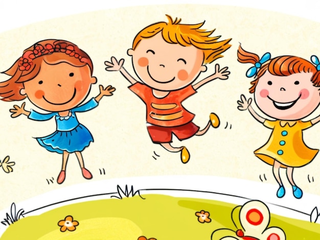 Joyeuse journée des enfants Jour des enfants Dessin Jour des enfants Arrière-plan Jour des enfants 3d