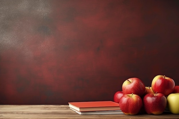 Joyeuse journée de l'enseignant avec fond de pomme et fond de tableau noir