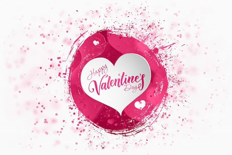 Photo joyeuse saint valentin. illustration de flyer ou de carte postale.