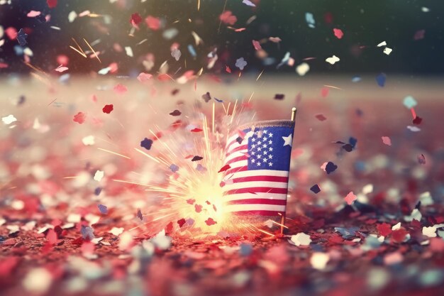 Joyeux 4 juillet Jour de l'Indépendance des États-Unis d'Amérique USA Une fête fédérale aux États-Unis commémorant la Déclaration d'Indépendance Generative AI