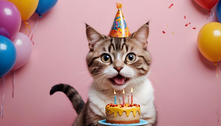 Photo joyeux anniversaire au chat
