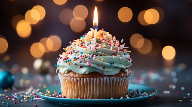 joyeux anniversaire cupcakes HD 8K fond d'écran Stock Photographic Image