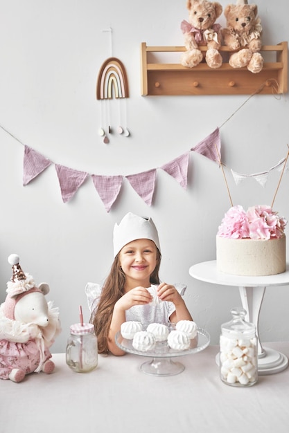 Joyeux anniversaire fille Bar à bonbons Décor et décorations de fête Gâteaux et bonbons