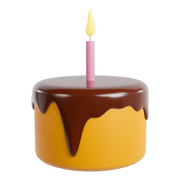 Photo joyeux anniversaire gâteau 3d icône illustration