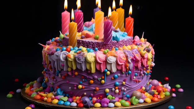 Joyeux anniversaire gâteau coloré