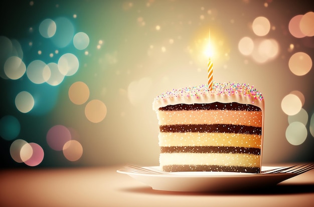 Joyeux anniversaire gâteau Generative AI