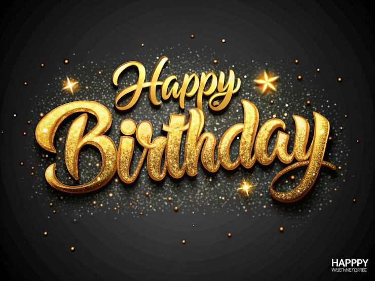 Photo joyeux anniversaire avec des lettres dorées