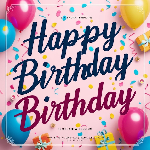 Joyeux anniversaire modèle généré par l'IA
