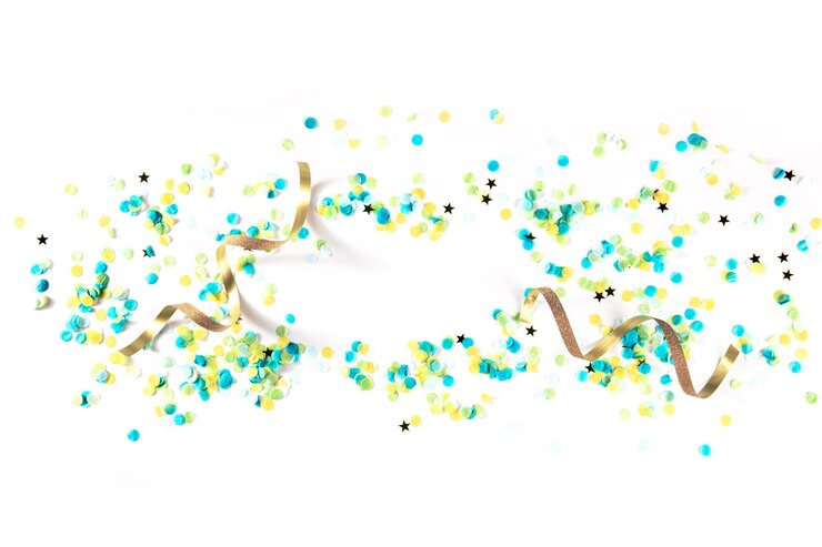 Photo joyeux anniversaire ou toute fête d'arrière-plan festif avec des confettis