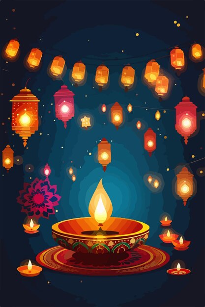 Joyeux Diwali à l'arrière-plan coloré