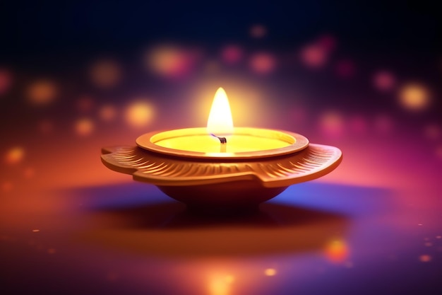 Joyeux diwali ou festival indien traditionnel deepavali avec lampe à huile diya en argile festival hindou indien