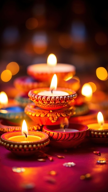 Joyeux Diwali fond IA générative