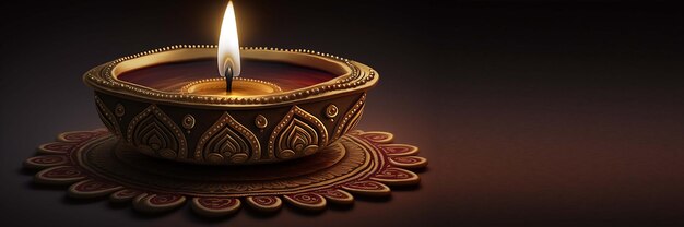 Joyeux Diwali Illustration de Diwali Diya générative ai