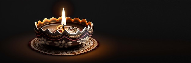 Joyeux Diwali Illustration de Diwali Diya générative ai