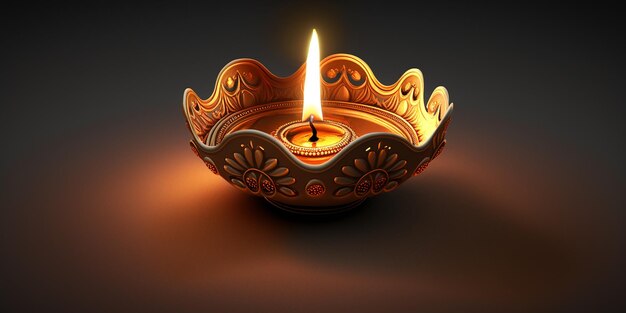 Joyeux Diwali Illustration de Diwali Diya générative ai