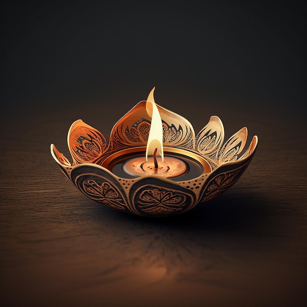 Joyeux Diwali Illustration de Diwali Diya générative ai