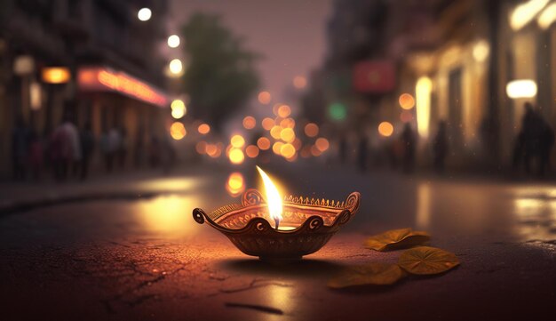 Joyeux Diwali Illustration de Diwali Diya générative ai