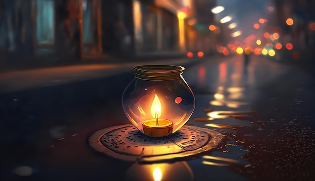 Joyeux Diwali Illustration de Diwali Diya générative ai