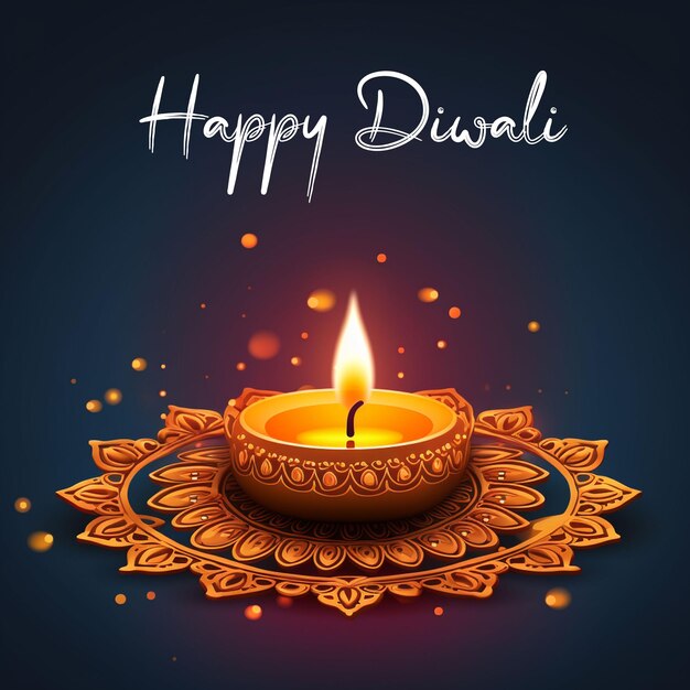 Joyeux diwali souhaite le fond avec diya brillant