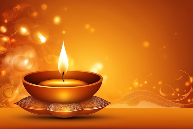 Joyeux diwali traditionnel coloré avec des lampes diya