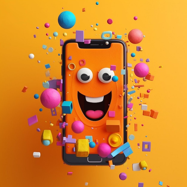 joyeux et drôle smartphone coloré