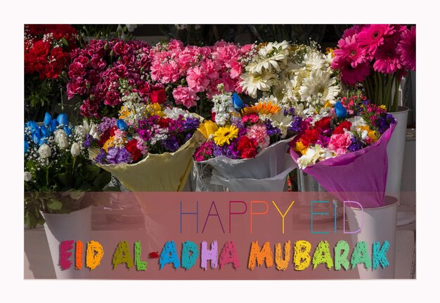 Photo joyeux eid al-adha eid mubarak salutation célébration de la fête musulmane