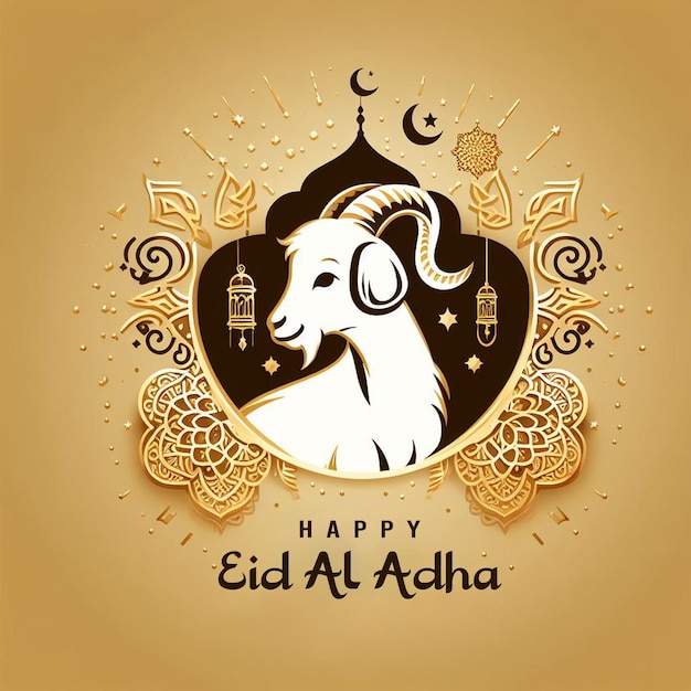 Photo joyeux eid al adha thème d'or