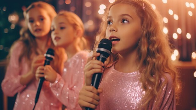 joyeux enfants chanteurs fête événement social