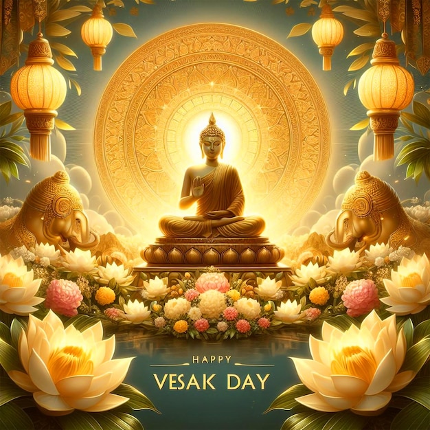 Photo joyeux festival du jour du vesak arrière-plan le jour du vesaka est le jour du bouddha purnima bouddha jayanti bouddha
