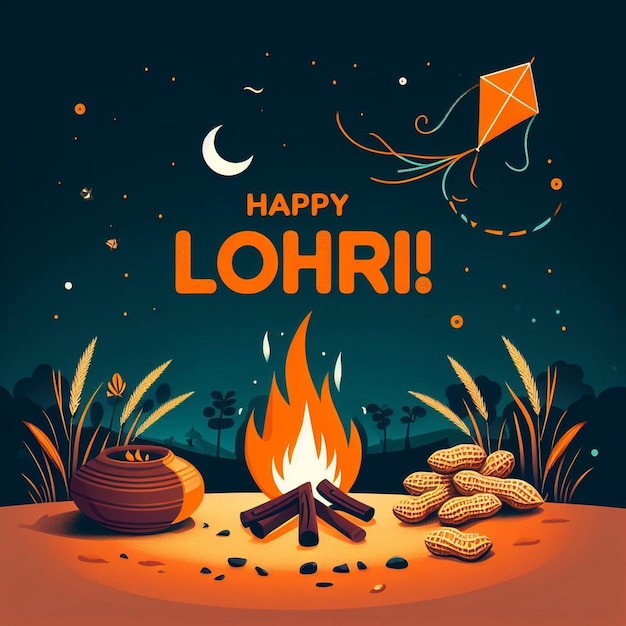 Joyeux festival de Lohri Images de fond du festival de Lehri Illustration du festival de lohri Fêtes de Lohari