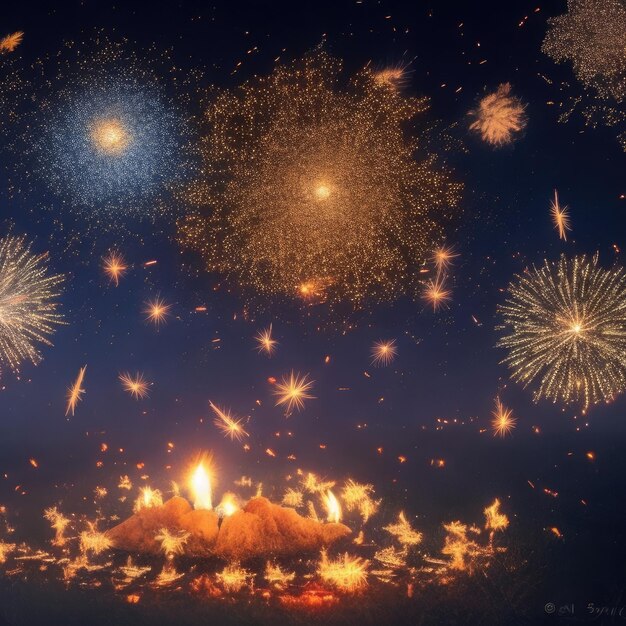 joyeux feux d'artifice de Diwali