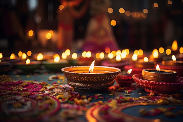 Joyeux fond de diwali et espace de copie