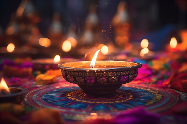 Joyeux fond de diwali et espace de copie