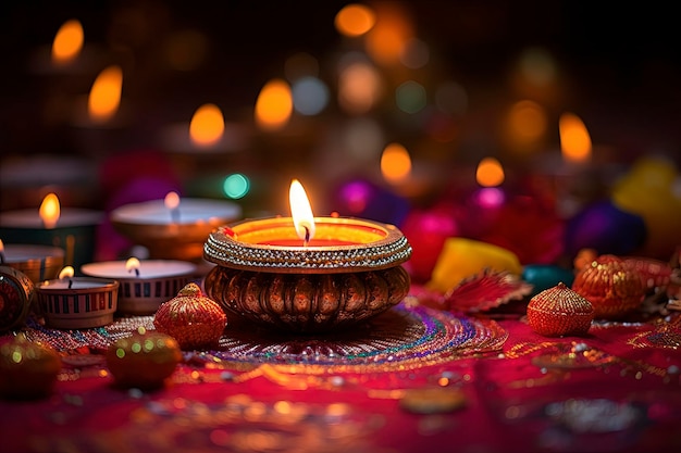 Joyeux fond de diwali et espace de copie