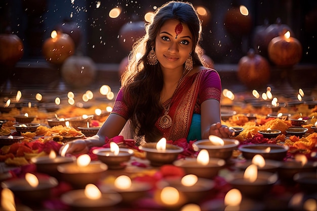 Joyeux fond de diwali et espace de copie