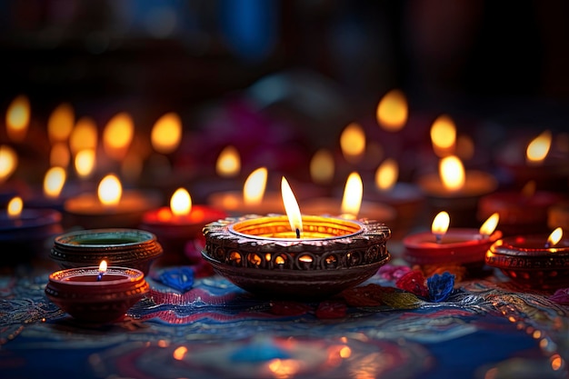 Joyeux fond de diwali et espace de copie