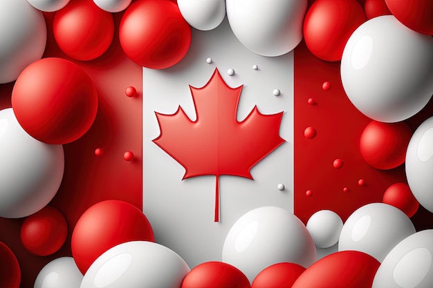 Joyeux fond de la fête du canada avec des ballons générés ai