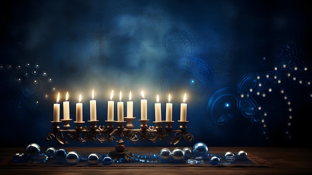 Joyeux fond de Hanoukka avec des bougies Menorah