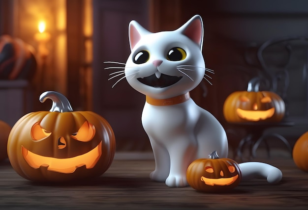 Joyeux fond de vacances d'Halloween avec des fantômes mignons