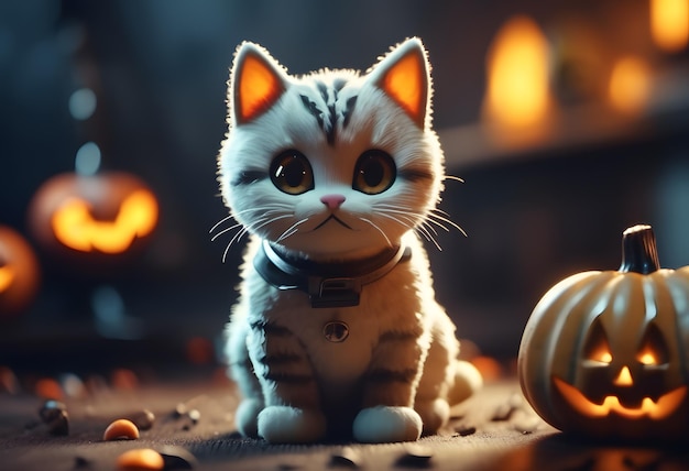 Joyeux fond de vacances d'Halloween avec des fantômes mignons