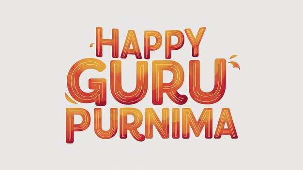 Photo joyeux guru purnima guru poornima gurudev guruji texte créatif isolé sur un fond blanc