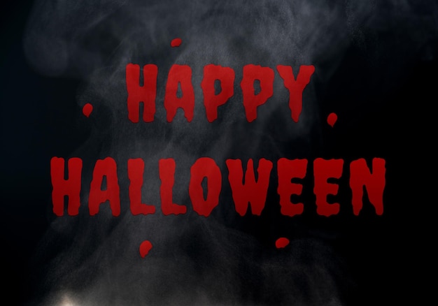 Joyeux Halloween sur fond noir et fumée Halloween jour nuit fête toile de fond jour d'Halloween.
