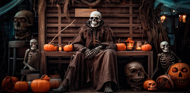 joyeux halloween photo de crâne effrayant