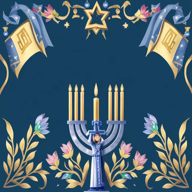 Joyeux Hanukkah étoile de David images de fond collections de beaux papiers peints ai générés