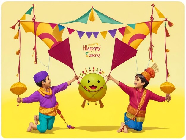 Joyeux Holi Festival de couleurs Illustration de Gulal coloré pour Holi Happy Holi en illustration vectorielle