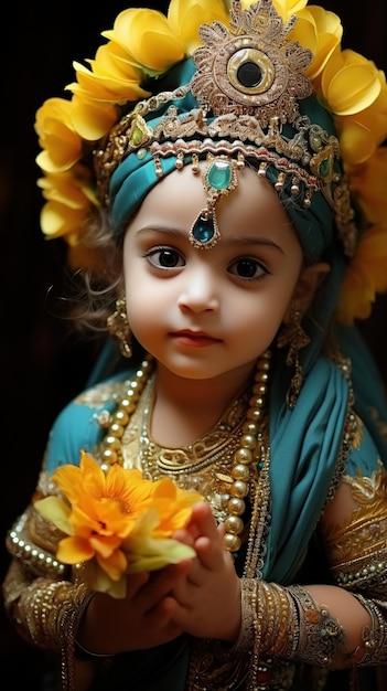 Joyeux Janmashtami la naissance du seigneur Krishna généré par l'IA