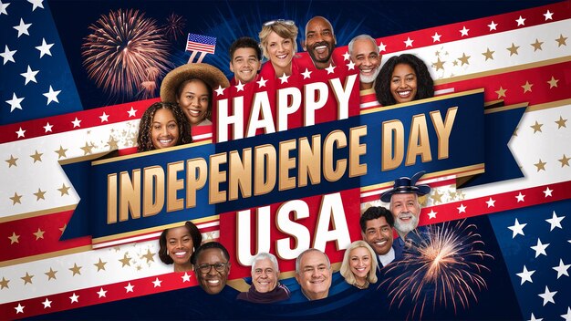 Photo joyeux jour de l'indépendance 4 juillet indépendance des états-unis